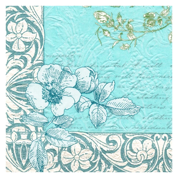 Serwetka - niebieskie kwiaty