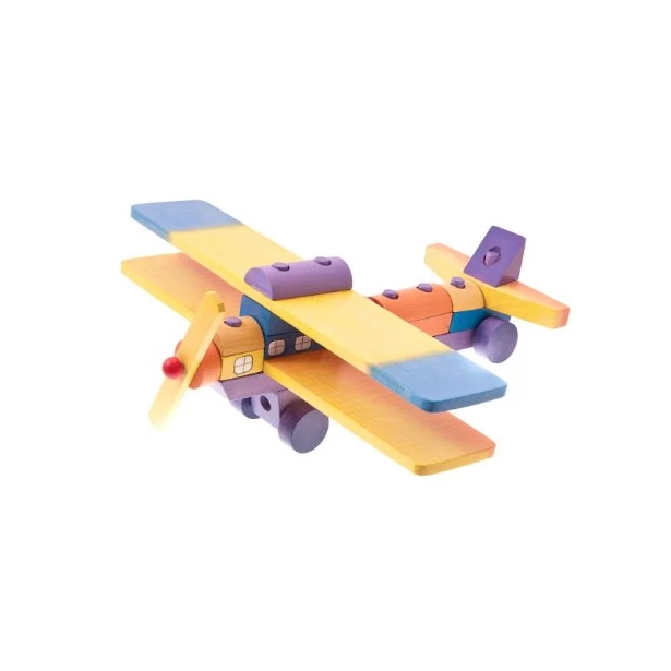 Zabawka edukacyjna drewniana - samolot  28 cm