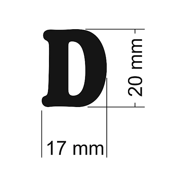Literka do napisów D 20x17 mm