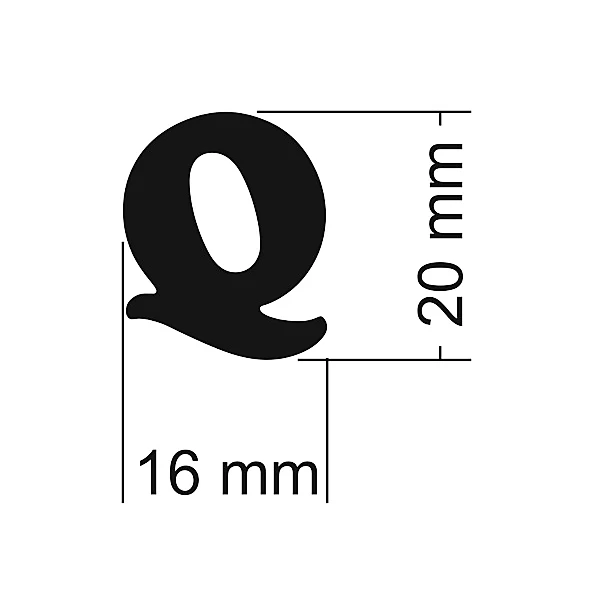 Literka do napisów Q 20x16 mm