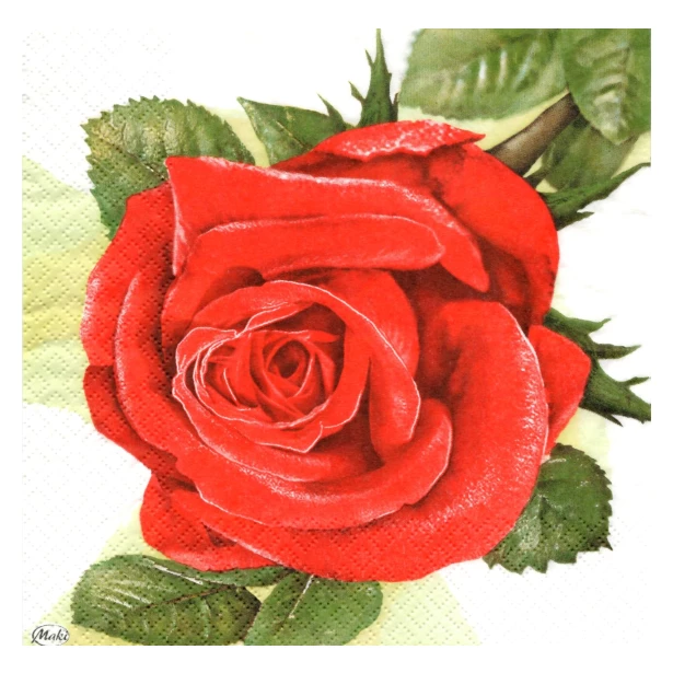 Serwetka mała- czerwona róża