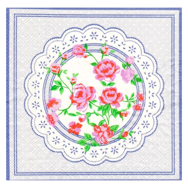 Serwetka - róże w ramce