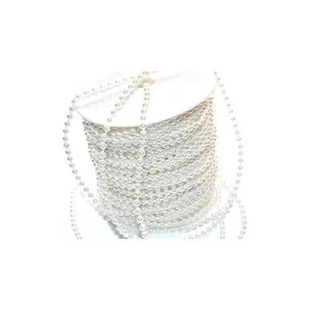 Łańcuszek plastikowy sznur pereł 5 mm  -   1 metr