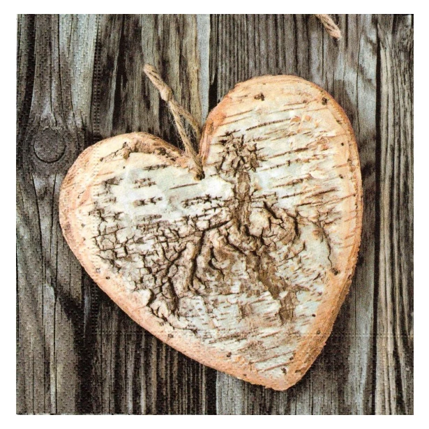 Serwetka - drewniane serce