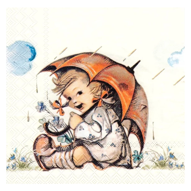 Serwetka - dziewczynka w deszczu