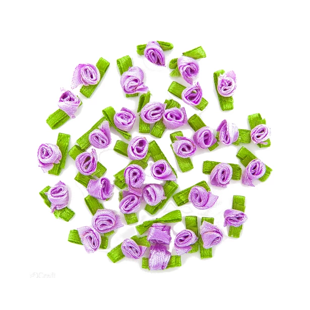 Różyczki satynowe - Lilac, 35sztuk