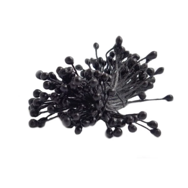Pręciki perłowe 100 sztuk czarne