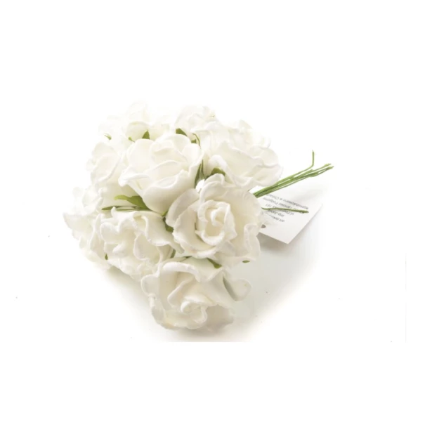 Róże piankowe białe 3,5x3cm 9 sztuk