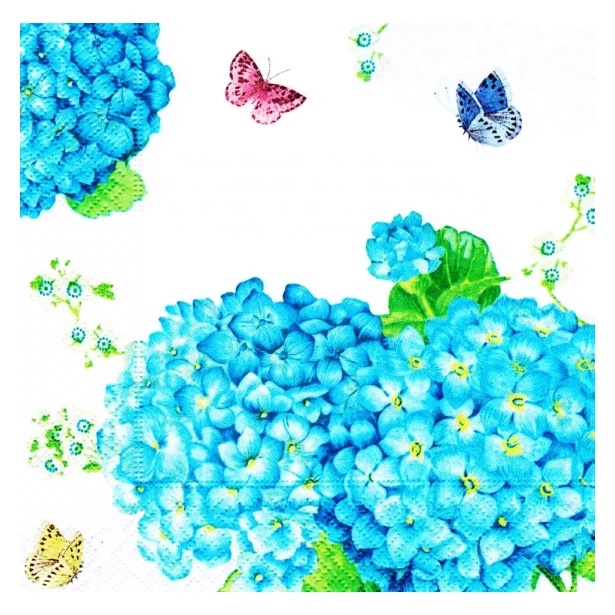 Serwetka - kwiaty, motylki