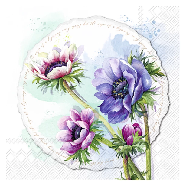 Serwetka - Kwiaty, napisy