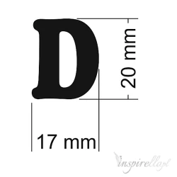 Literka do napisów D 20x17 mm