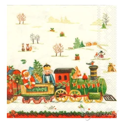Serwetka mała - świąteczny pociąg