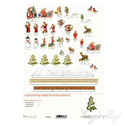 Kartonowe miniaturki choinek, Mikołajów, dzieci