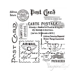 Szablon Maska 15x15cm - Pocztówka, poczta, znaczki, pismo