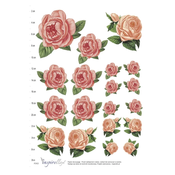 Papier decoupage - kwiaty róże