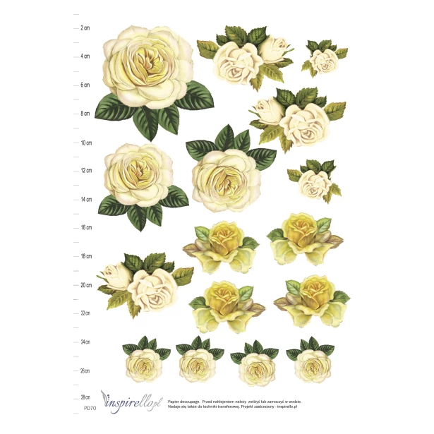 Papier decoupage - kwiaty bukiet róż