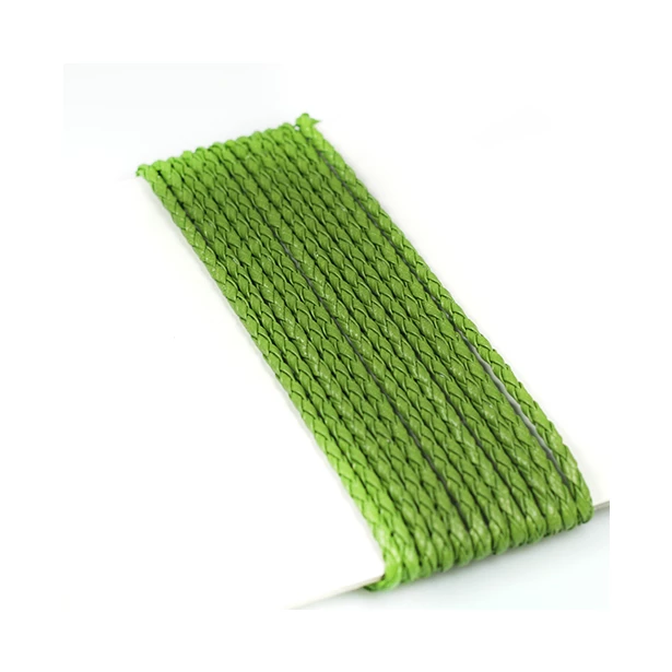 Rzemień syntetyczny pleciony zielony 3 mm