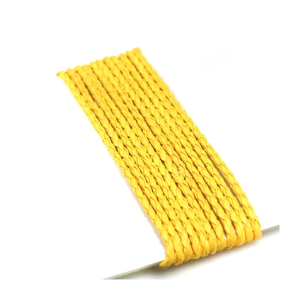 Rzemień syntetyczny pleciony żółty 3 mm