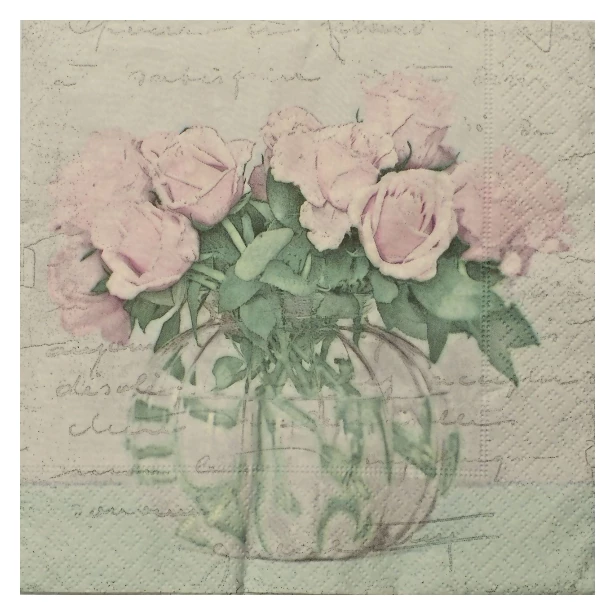 Serwetka -  delikatny, pastelowy bukiet róż
