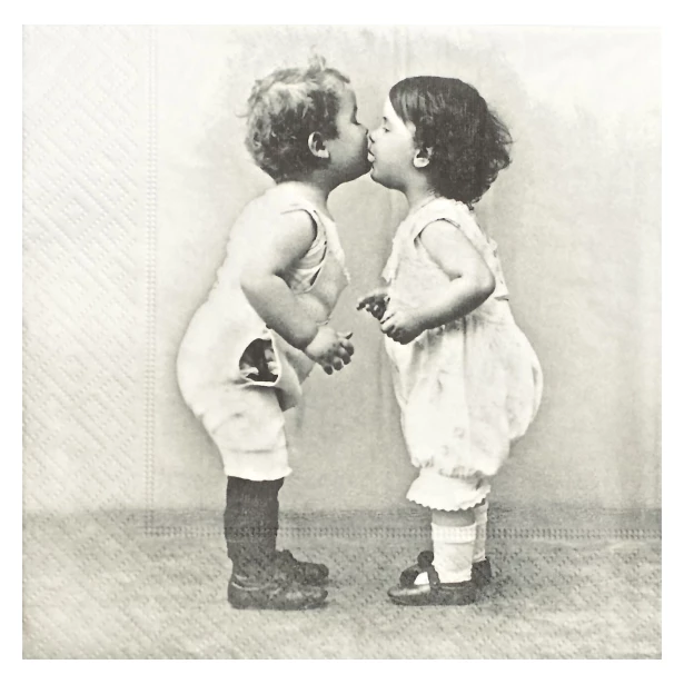 Serwetka - dzieci pocałunek