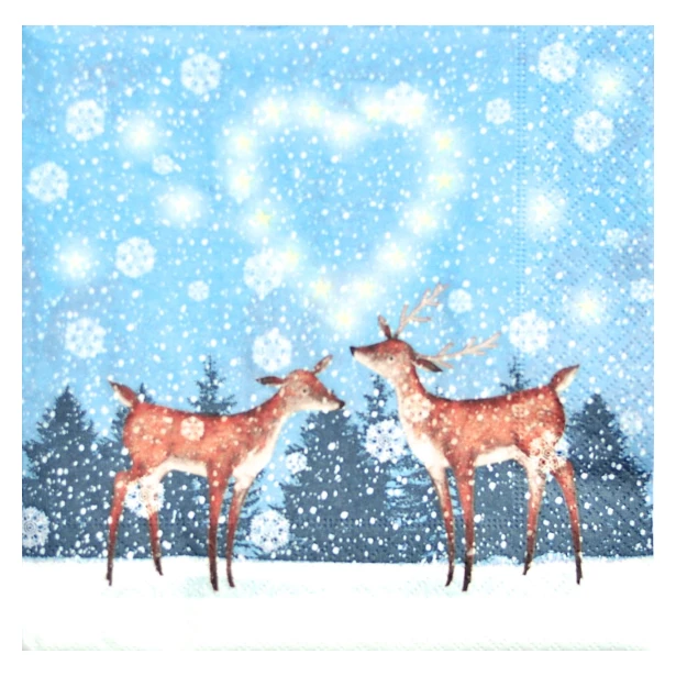 Serwetka  - świąteczne sarny i jelenie