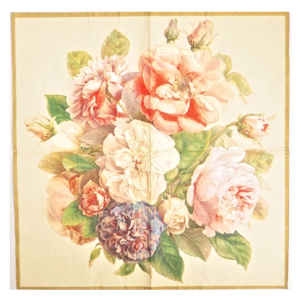 Serwetka - duże róże na meble lub krzesło