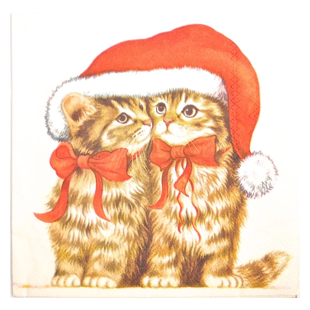 Serwetka - Świąteczne kotki