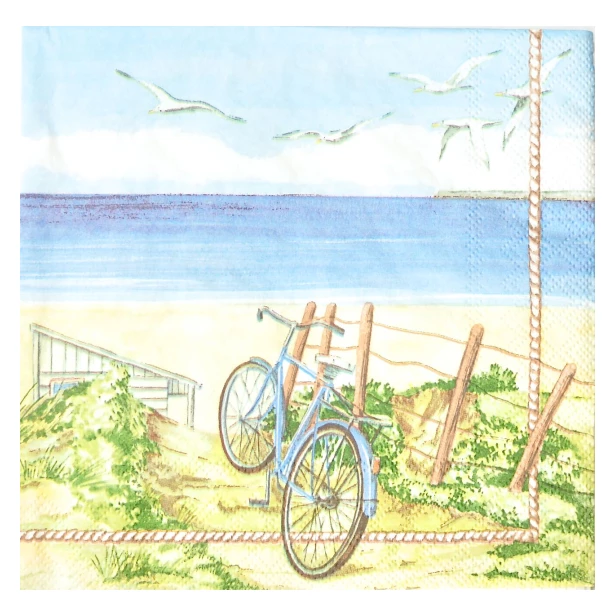 Serwetka - morze,  plaża, rower