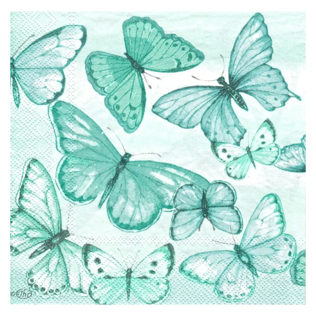 Serwetka - motylki niebieskie