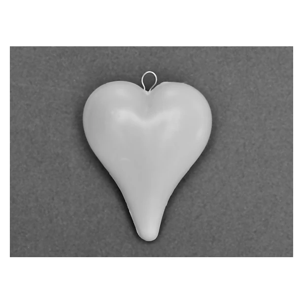 Bombka  plastikowa  biała serce 9,5 cm