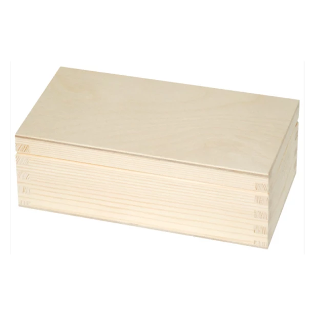 Drewniane pudełko prostokątne - 17,6x9x6cm
