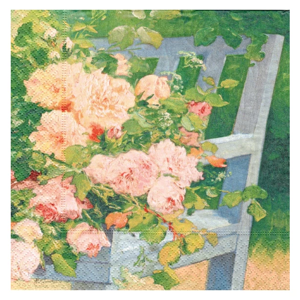 Serwetka  - kwiaty, krzesło