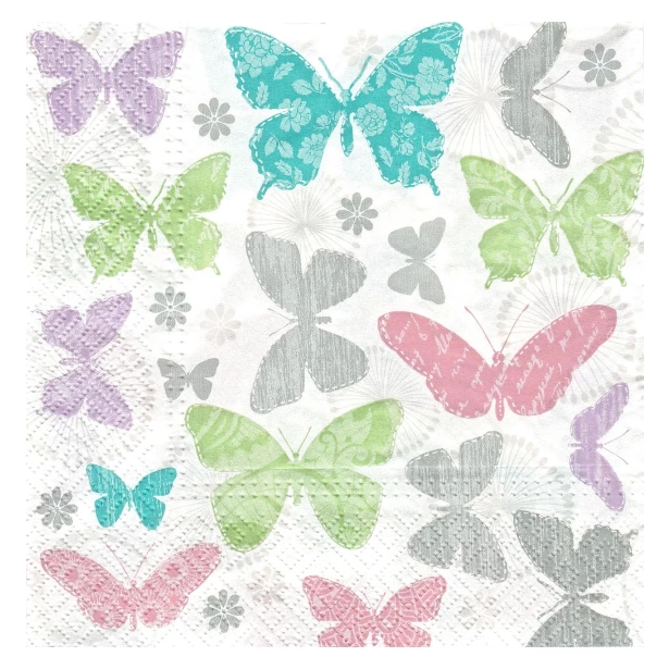 Serwetka -  kolorowe motyle