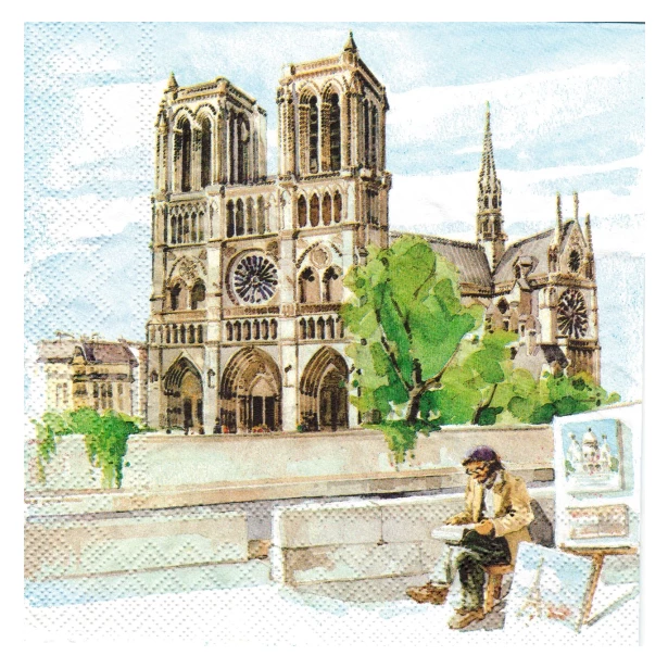 Serwetka  - Paryż oraz Katedra Notre-Dame