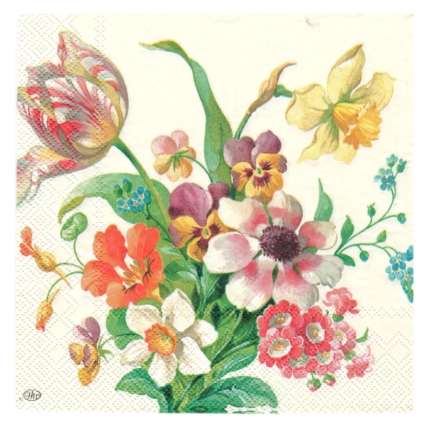 Serwetka - bukiet kwiaty