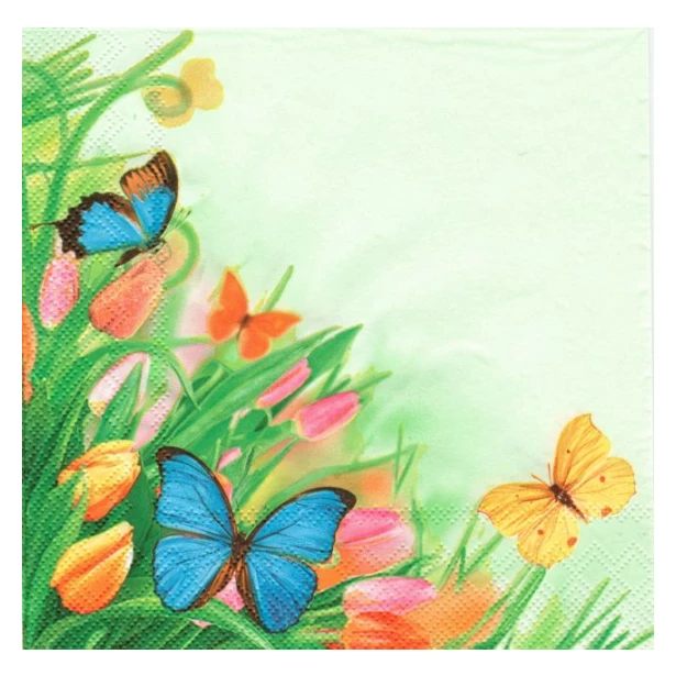 Serwetka -   kolorowe motyle i łąka NIE ZAMAWIAĆ