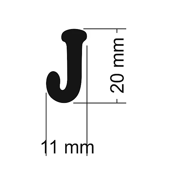 Literka do napisów J 20x11 mm