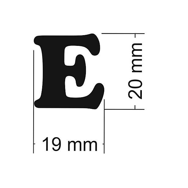 Literka do napisów E 20x19 mm