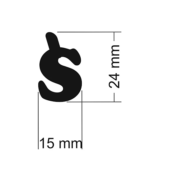 Literka do napisów Ś 24x15 mm