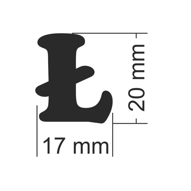Literka do napisów Ł 20x17 mm