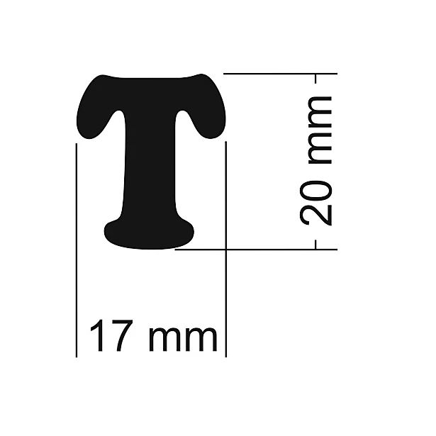 Literka do napisów T 20x17 mm