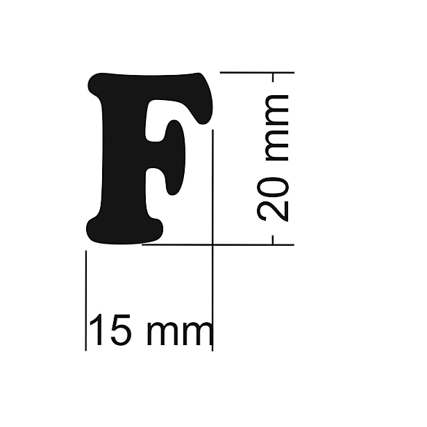 Literka do napisów F 20x15 mm