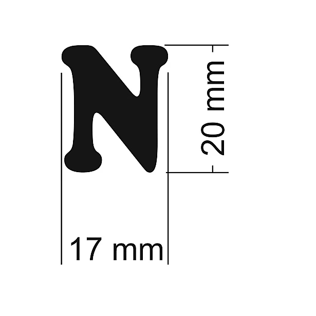 Literka do napisów N 20x17 mm