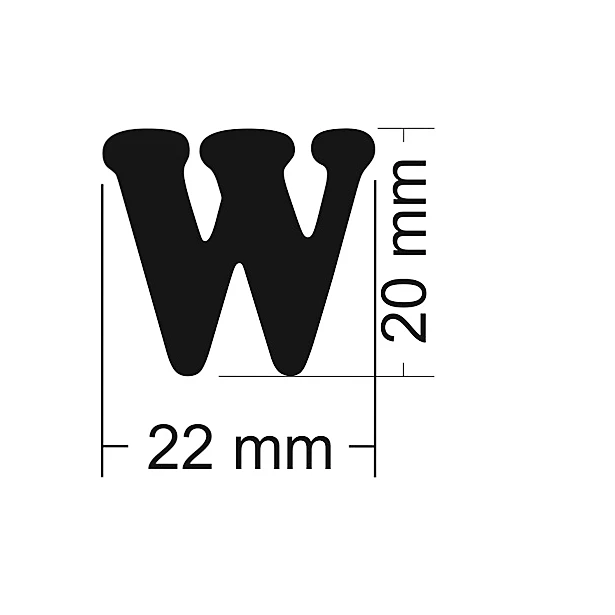 Literka do napisów W 20x22 mm