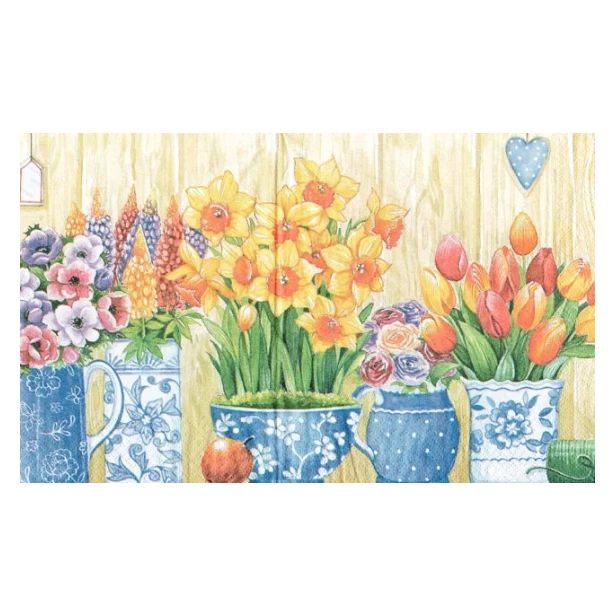 Serwetka  -  kwiaty w waznoach