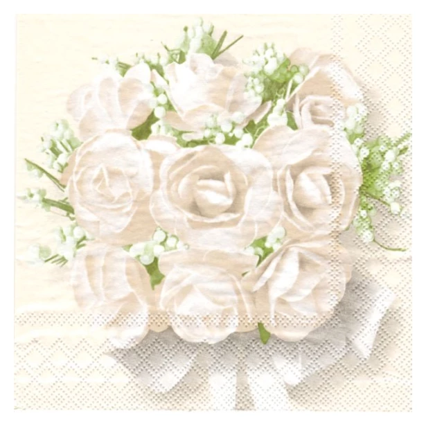 Serwetka - białe róże