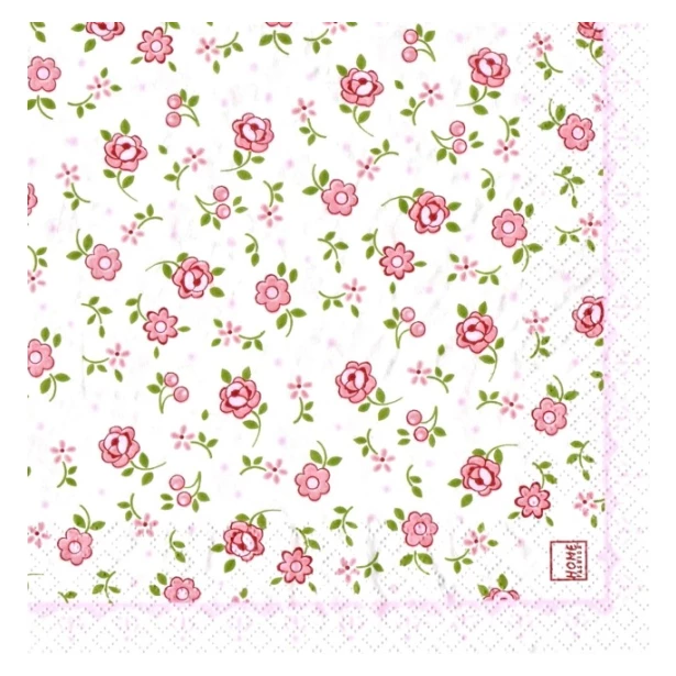 Serwetka - różowe kwiatki