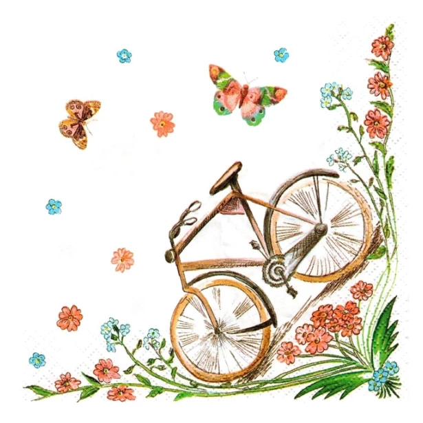 Serwetka - rower, motyl