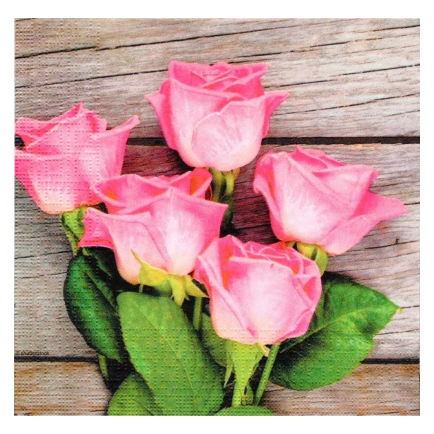 Serwetka  -  róże, bukiet róż