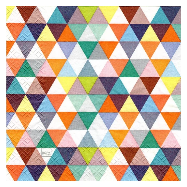 Serwetka - kolorowe trójkąty, mozaika